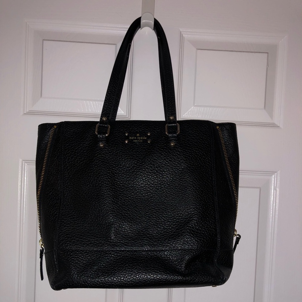 Black leather work bag